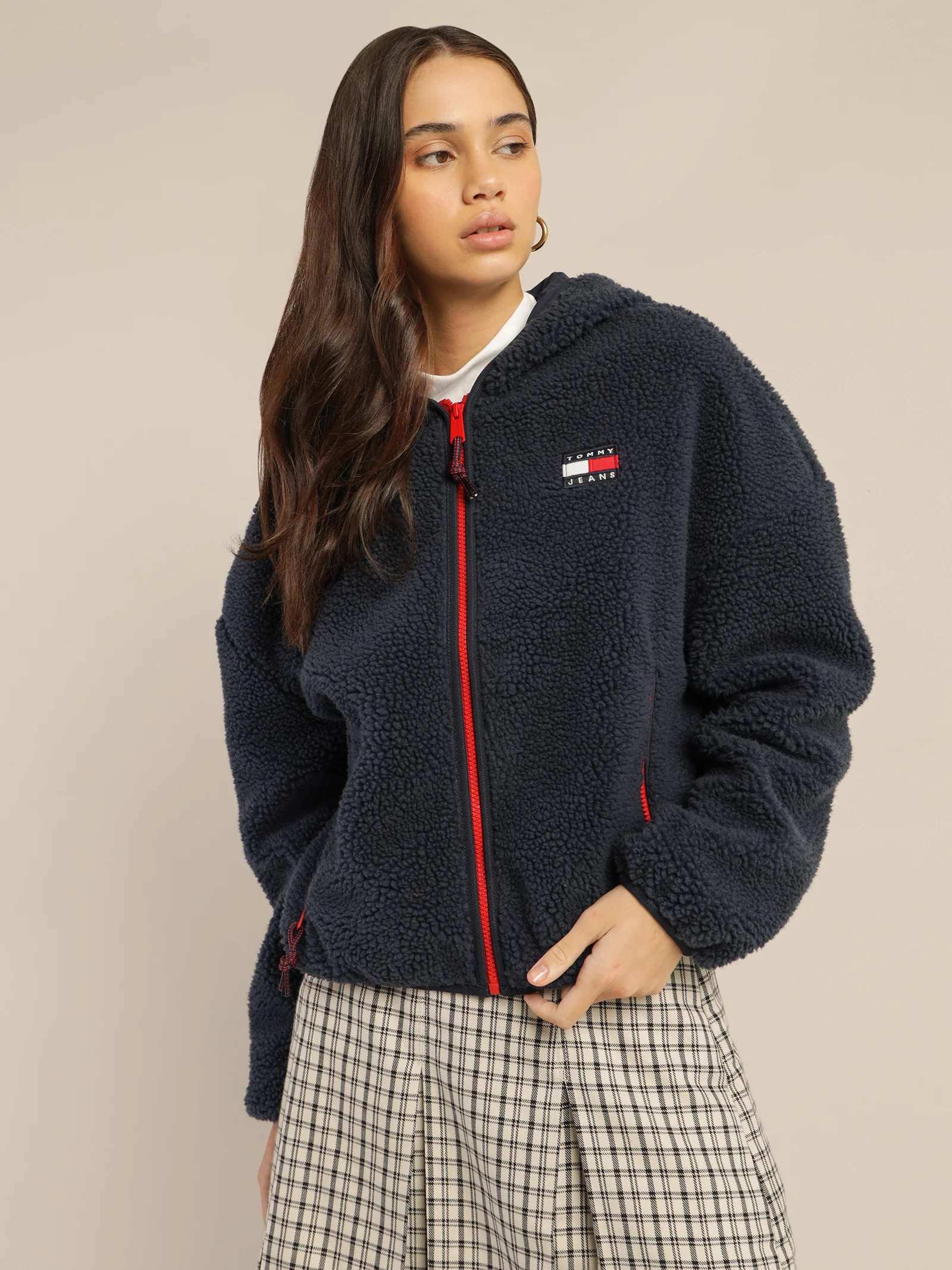 Tommy Badge Sherpa Hooded Jacket