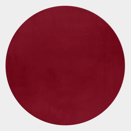 Dywan pluszowy Pouffy czerwony 120 cm x 120 cm koło