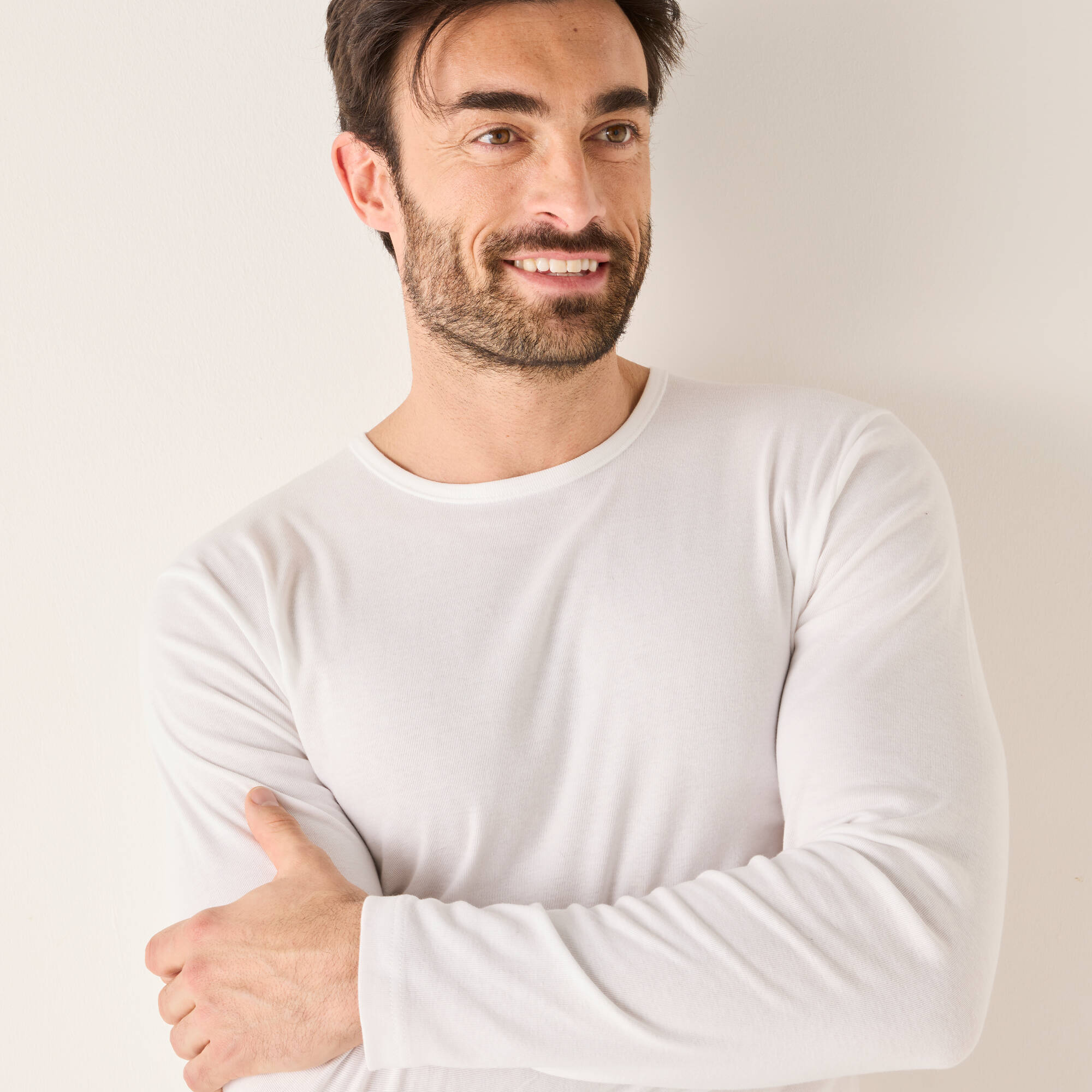T-shirt sous-v&ecirc;tement homme ras de cou manches longues