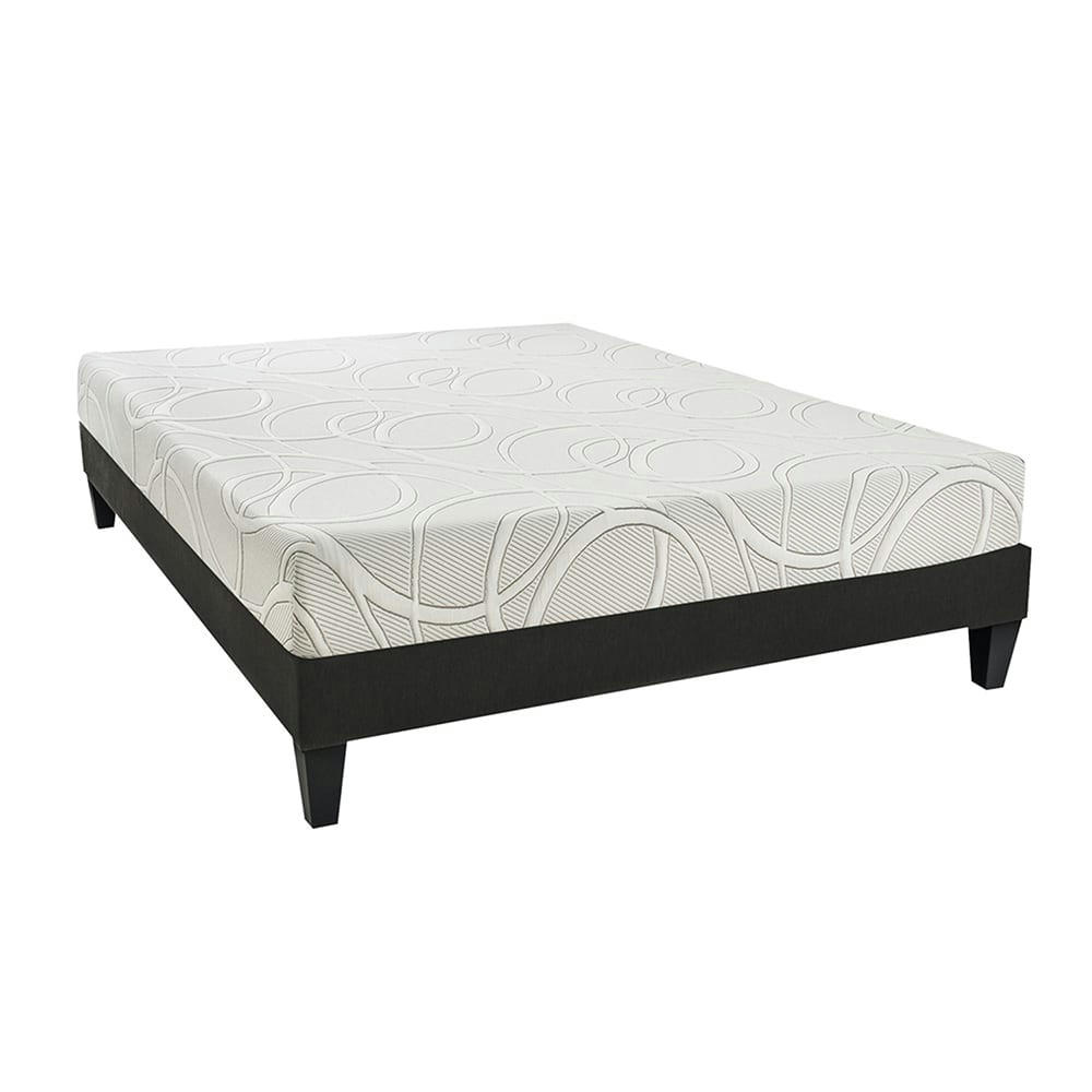EUPRAXIE - Ensemble  180x200  Matelas + Sommier Bois  Mi-ferme