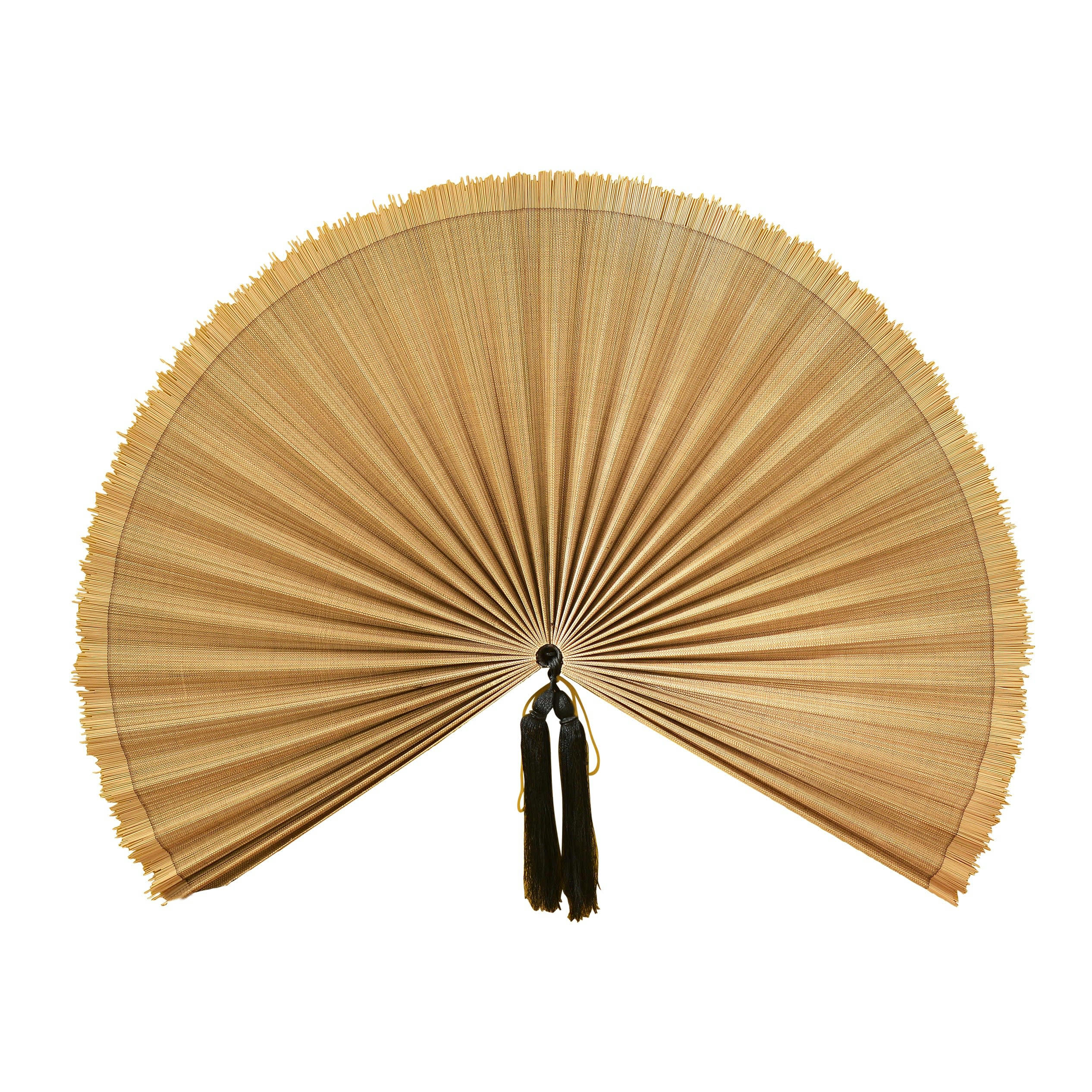 FAN - Plaque décorative éventail en bois beige
