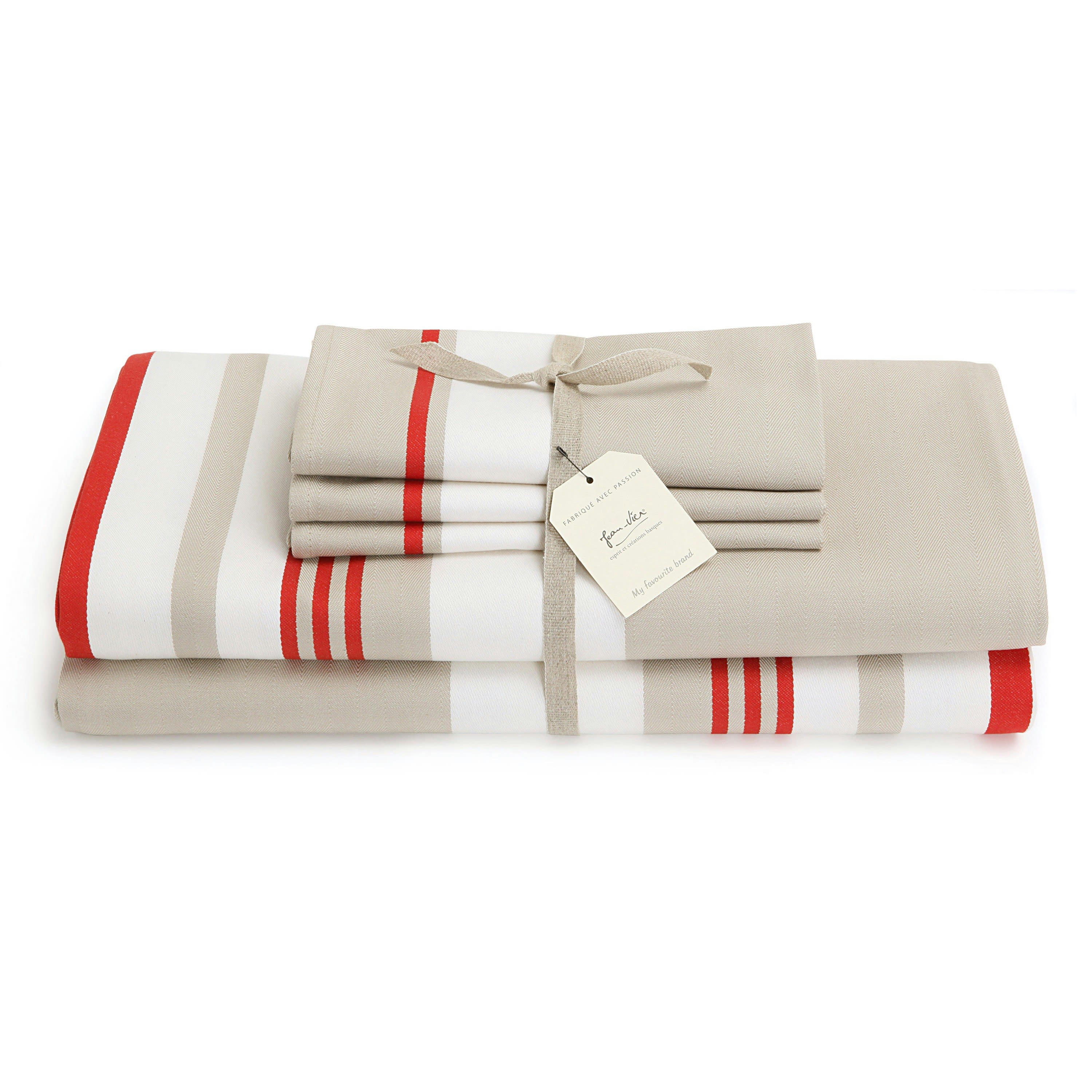 DONIBANE - Set de table coton Rouge 41x52 cm