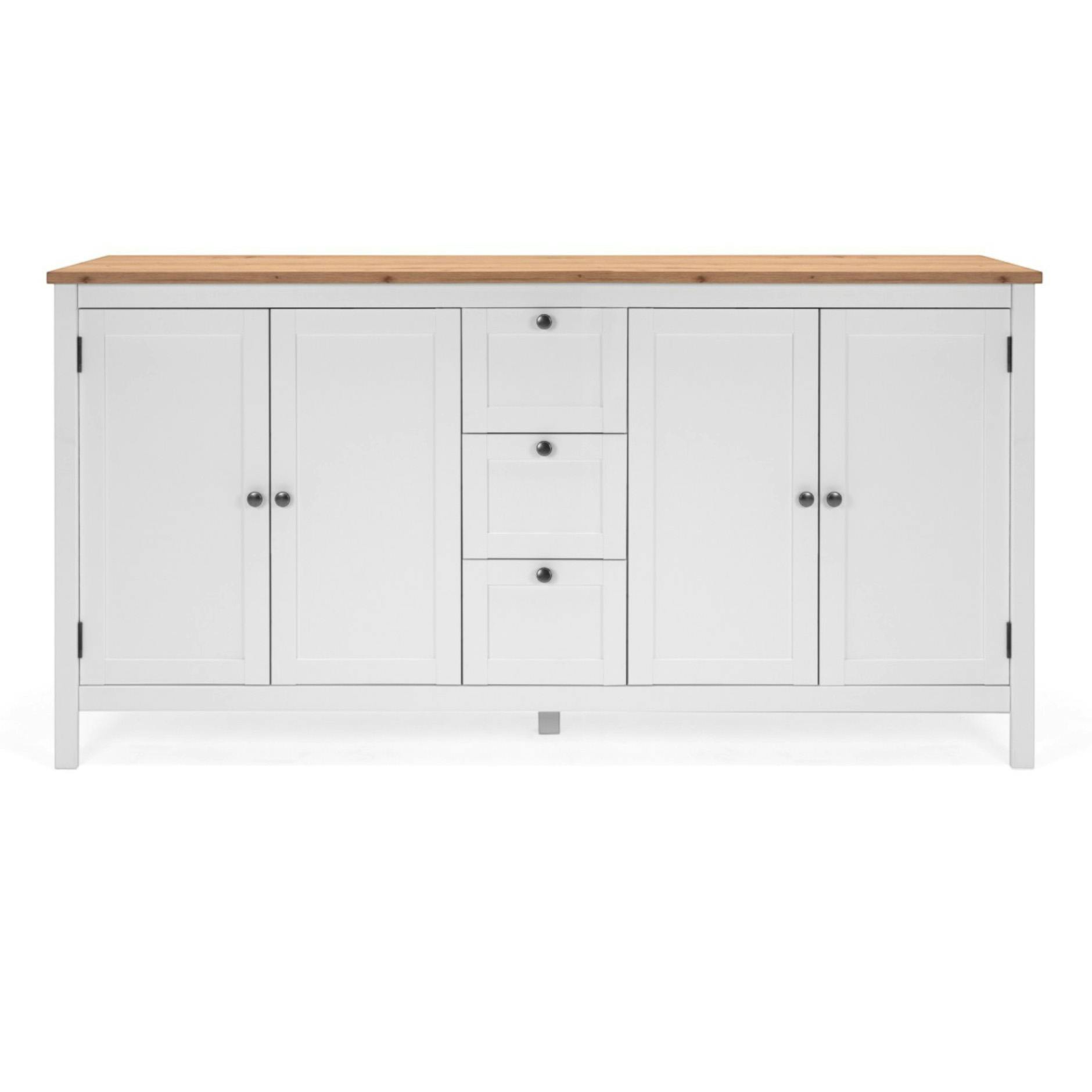 Buffet bas blanc 4 portes 3 tiroirs VENZA