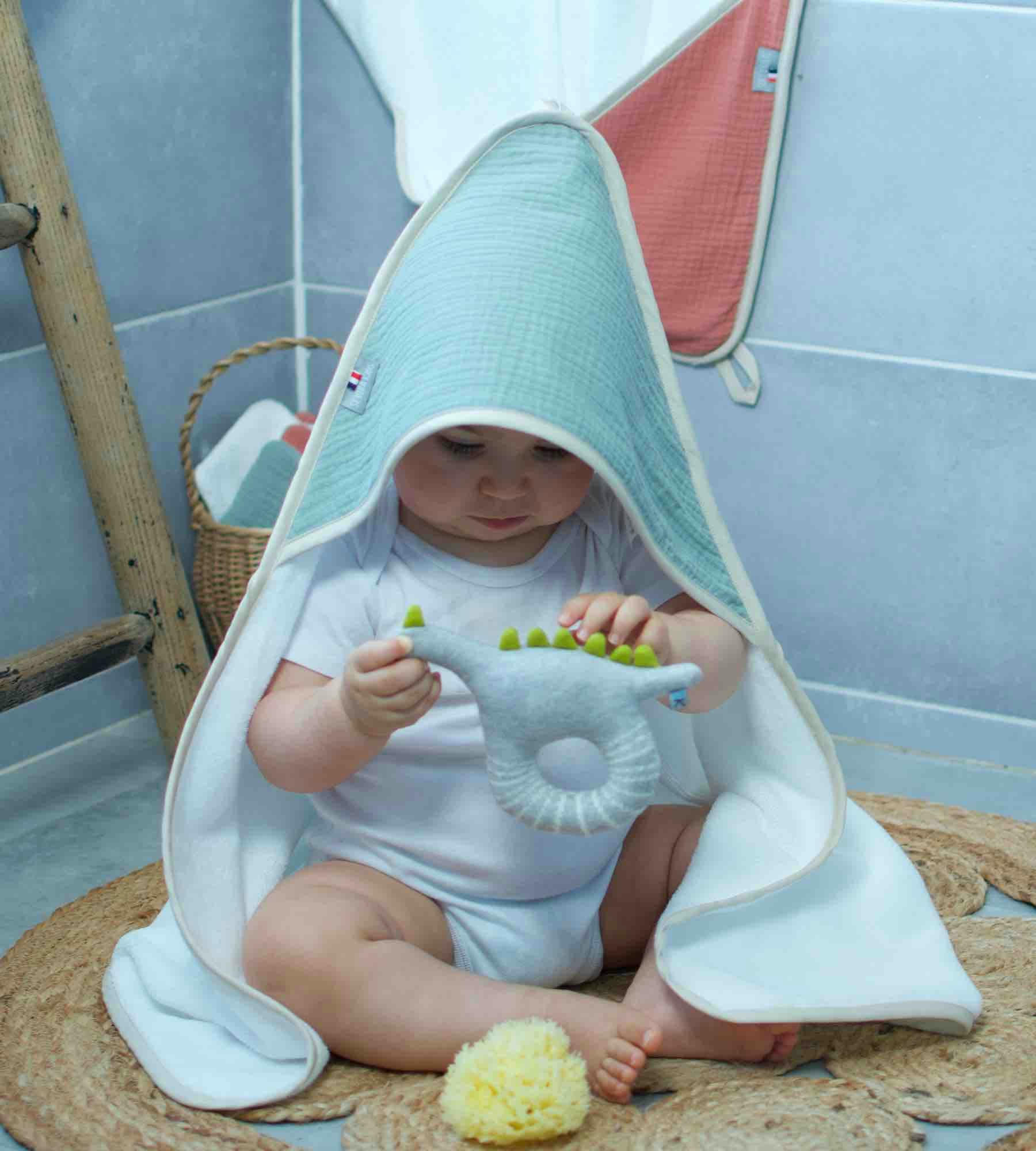 JEANNE - Cape de bain en gaze de coton  75 x 75cm