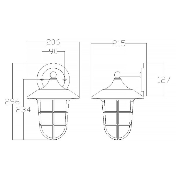 Kinkiet zewnętrznysrebrny Marina 1xE27x100W IP44 Hinkley