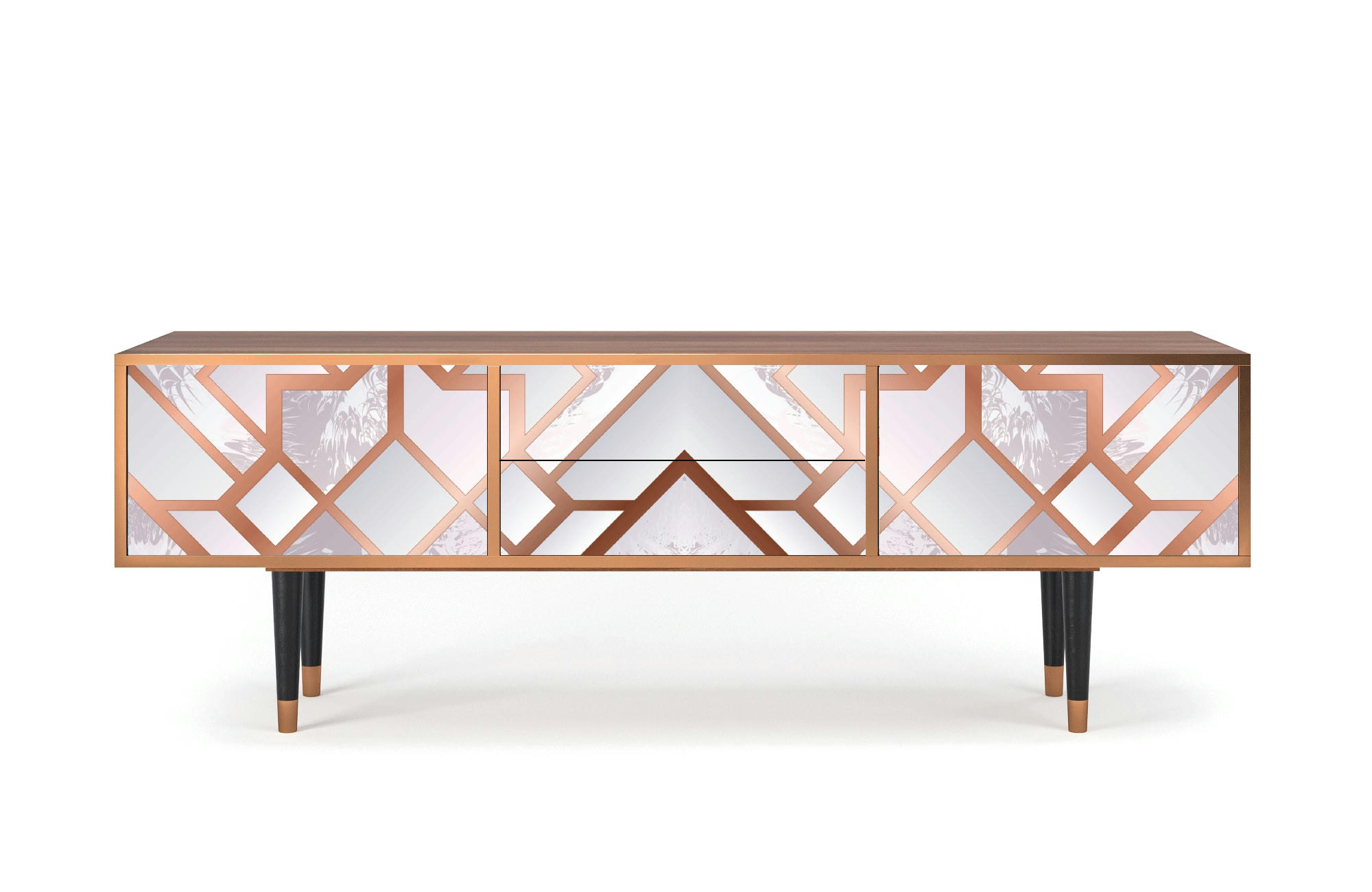 PASTEL FAIRYTALE - Meuble TV  rose clair 2 tiroirs et 2 portes L 170 cm