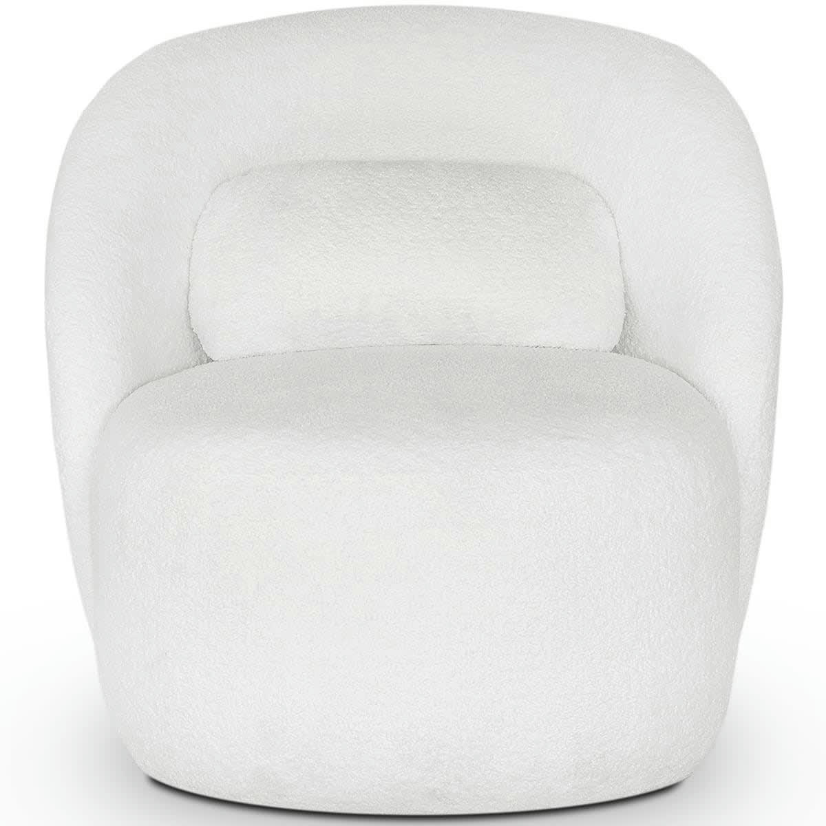 RONDO - Fauteuil en tissu bouclette écru