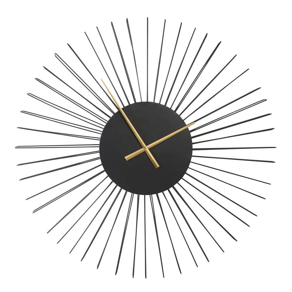 EMPIRE - Horloge murale filaire noir mat 80x80