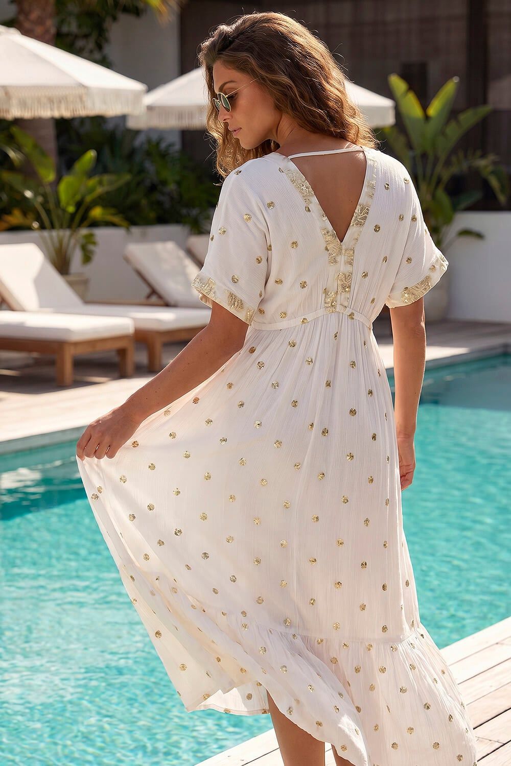 Roman Sequin Embellished Tassel Midi Dress