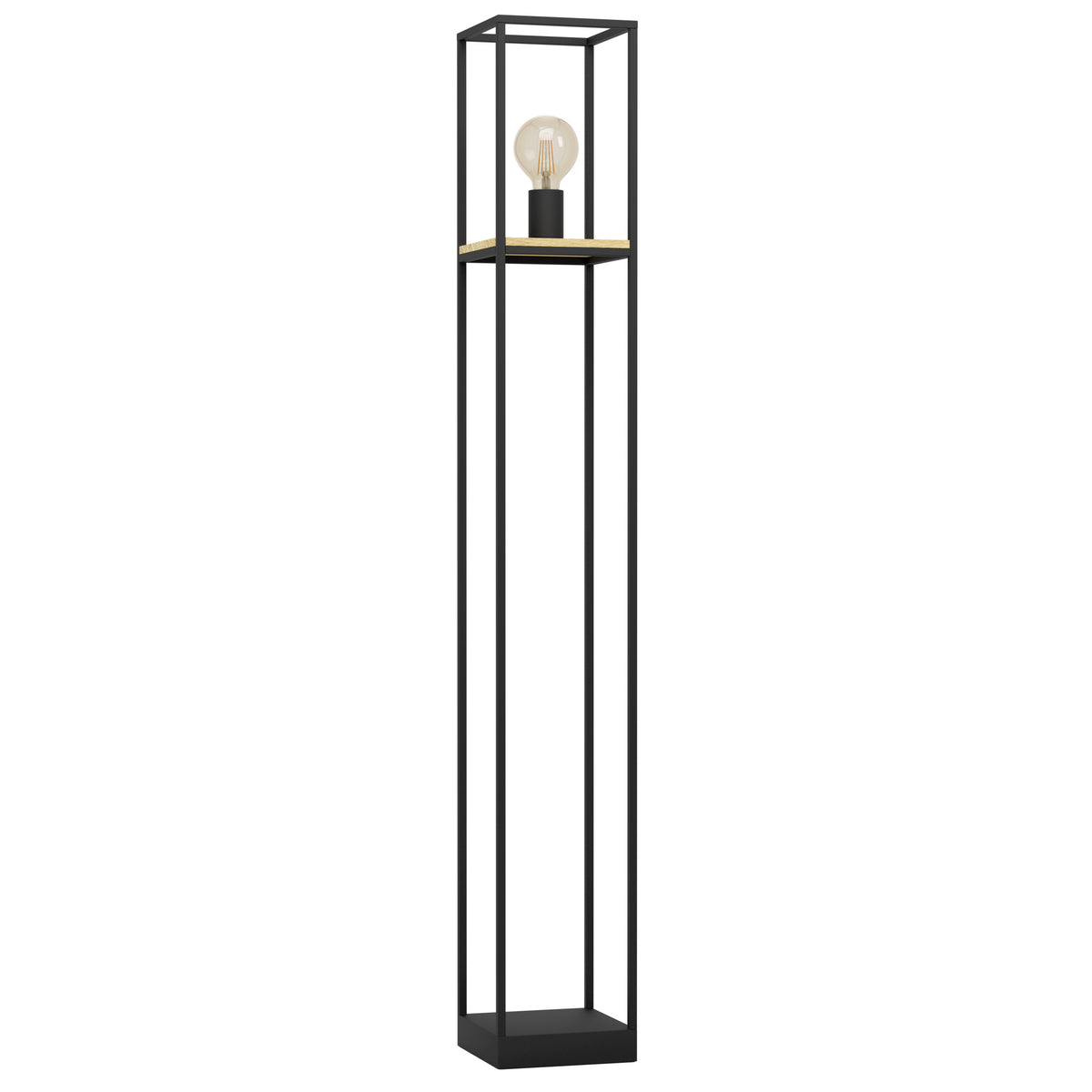 EGLO vloerlamp Libertad - e27 - 128,5 cm - zwart/bruin