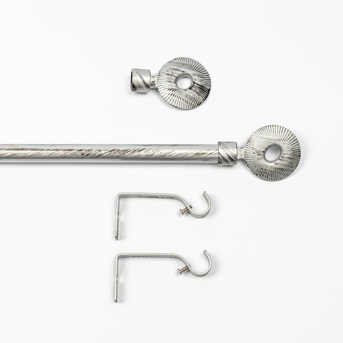 Kit varão extensível cinza e preto 120-210cm