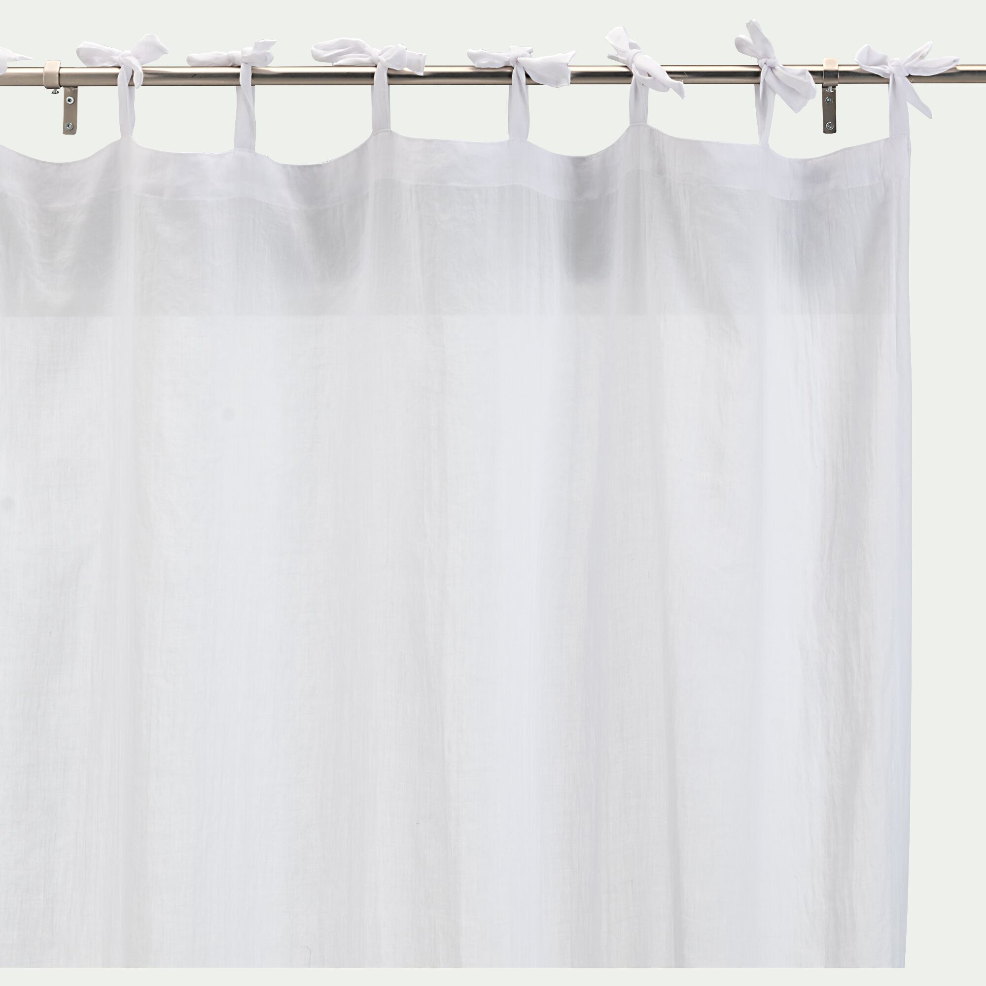 ALBY - Voilage à nouettes en polyester et coton 130x250cm - blanc