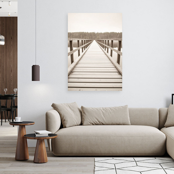 Obraz do salonu kuchni biura, Pomost jezioro pejzaż natura 20x30