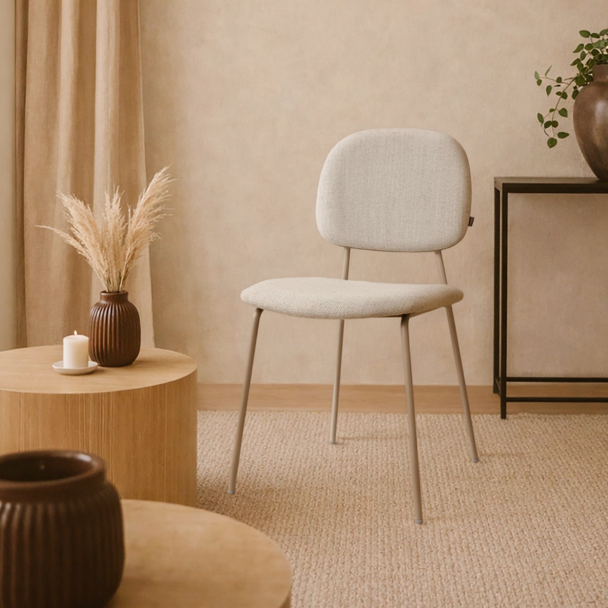 Nolon Jasmijn Eetkamerstoel Beige Melange - Grijsbeige