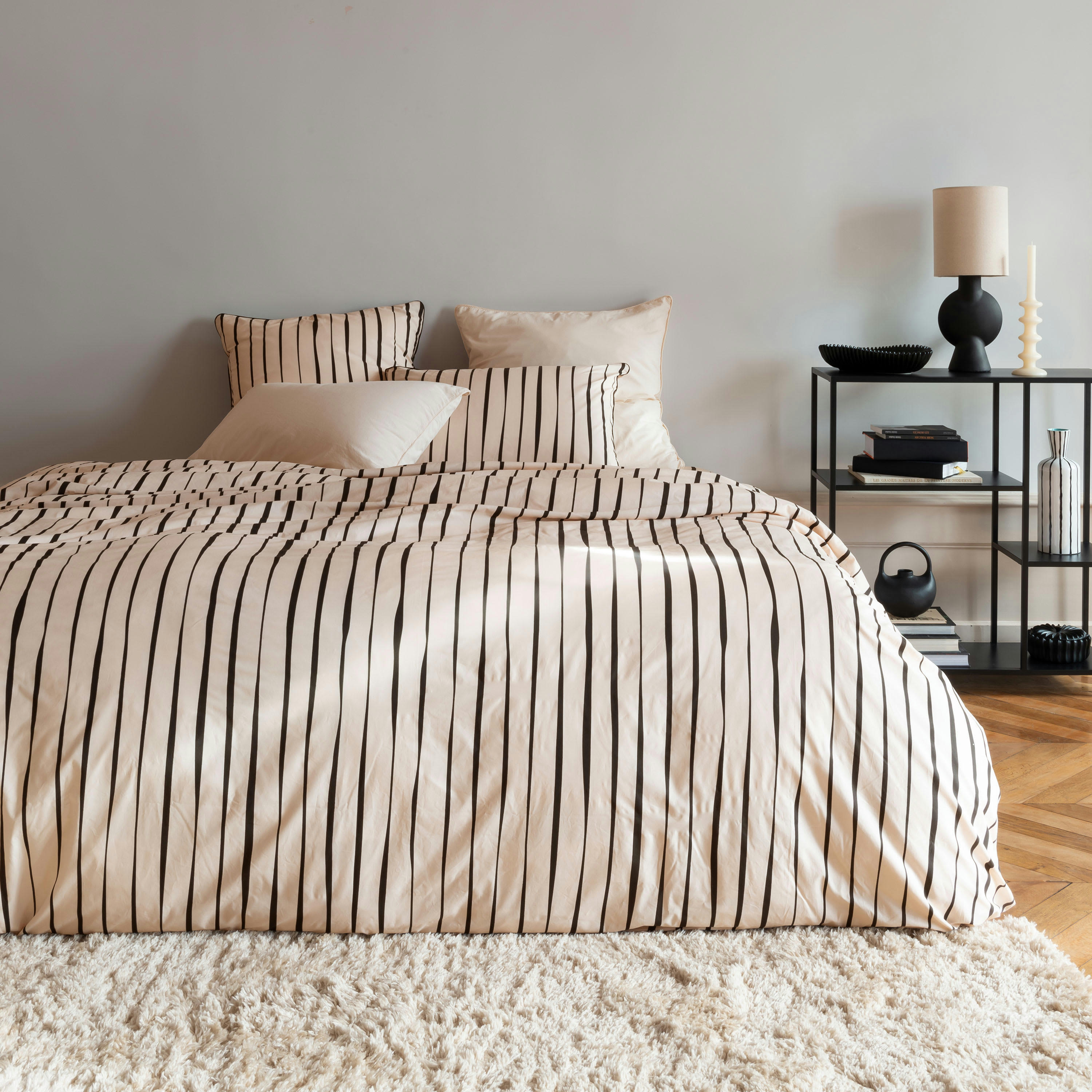 GISELE - Housse de couette imprimé rose 240 x 220 cm