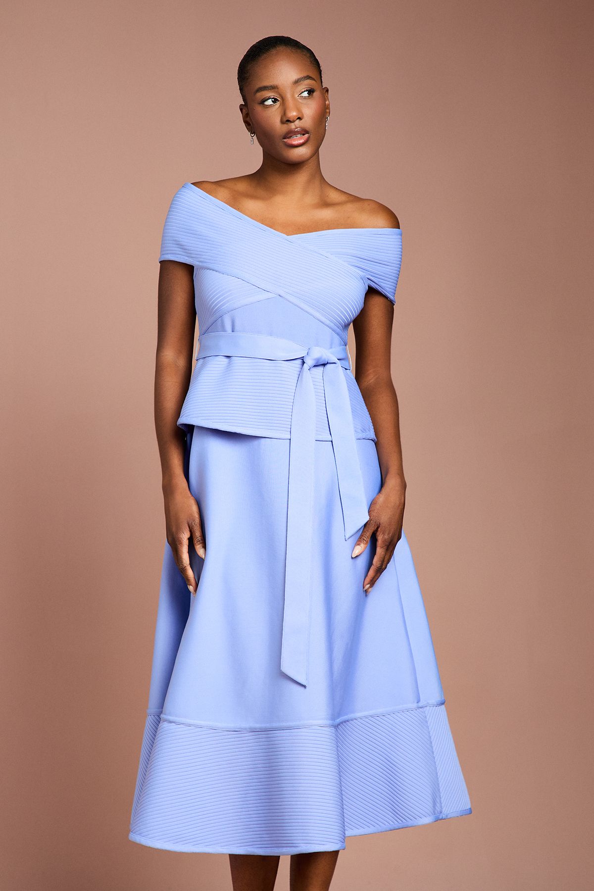 Coast Bardot Bandage Full Skirted Midi Dress