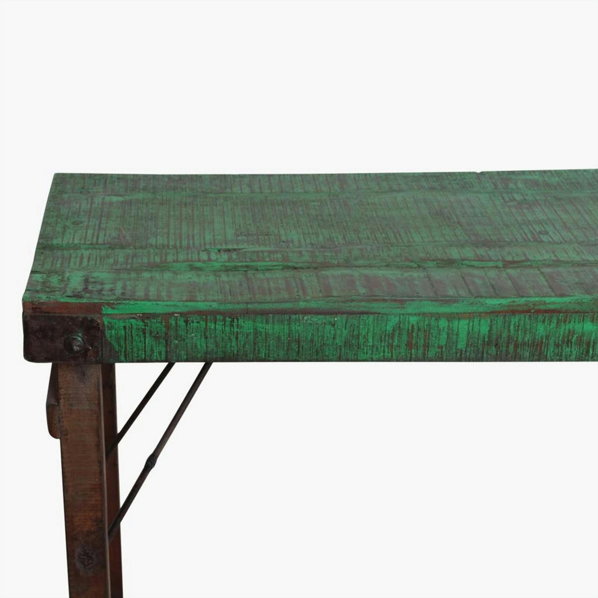 VINTAGE - Console ancienne en bois vert