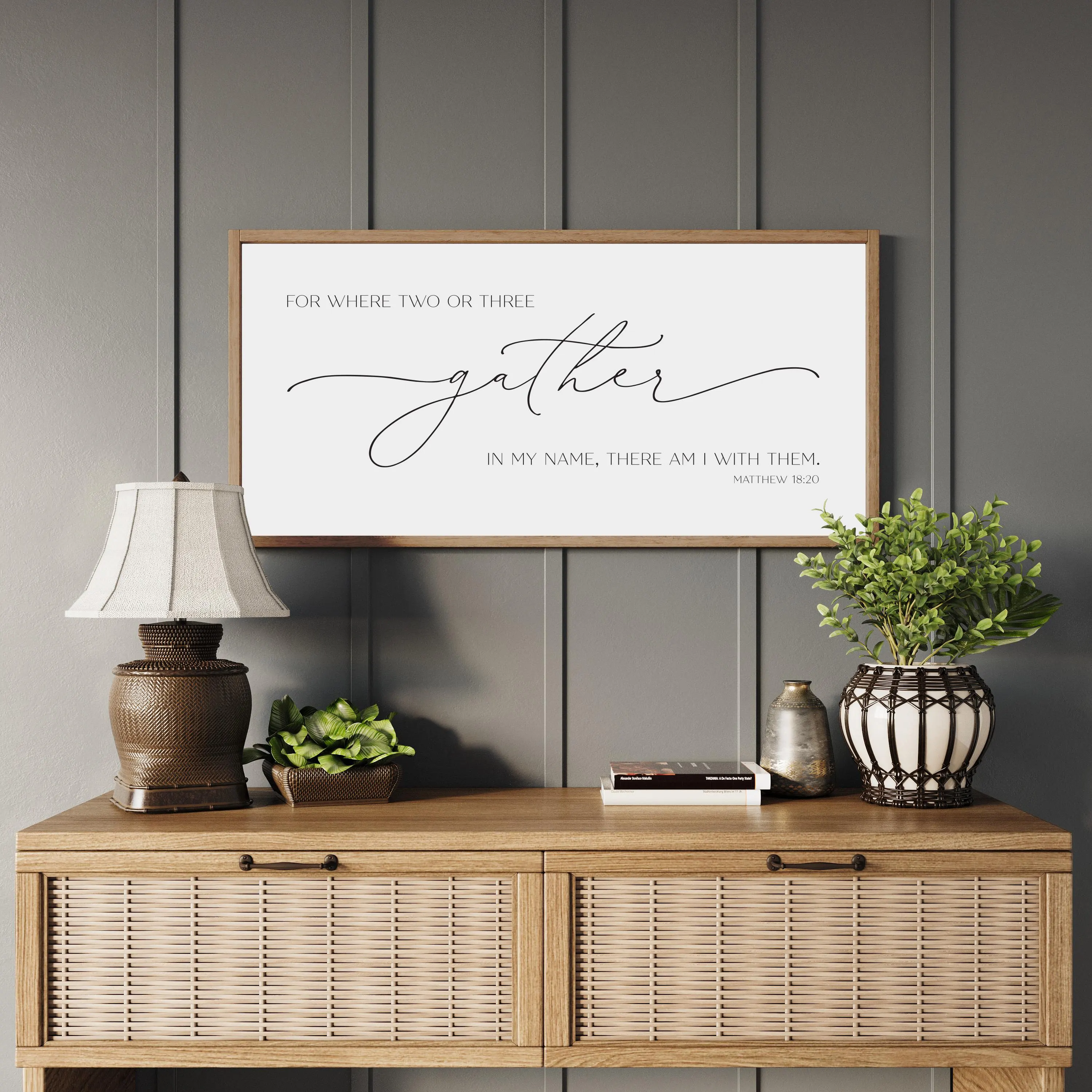 Matthew 18:20 Christian Wall Art, Scripture Wall Decor, Wood Signs, Bible Verse Wall Art, For Where Two Or Three Gather
