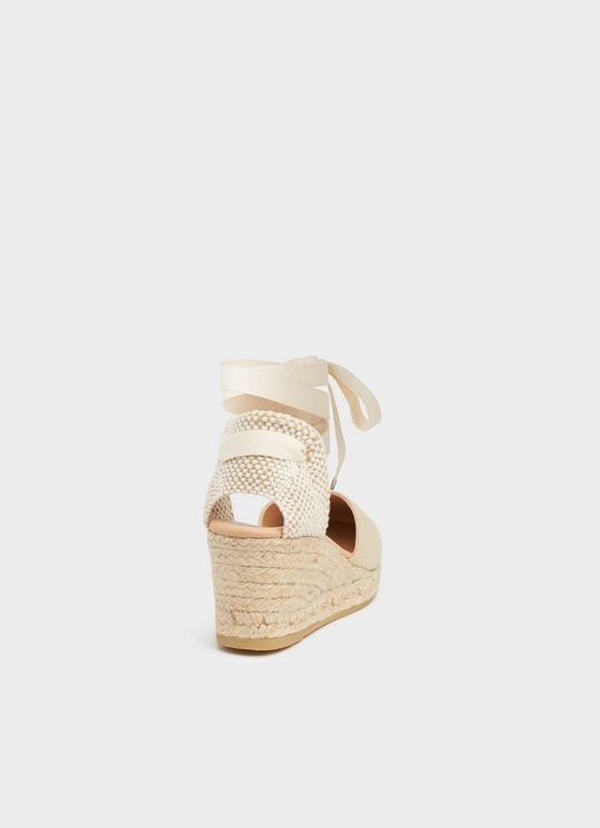 Maureene Sand Canvas Espadrille Wedges