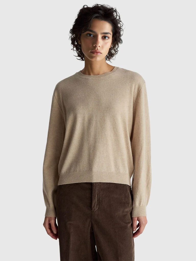 Relaxed fit pure Merino wool sweater