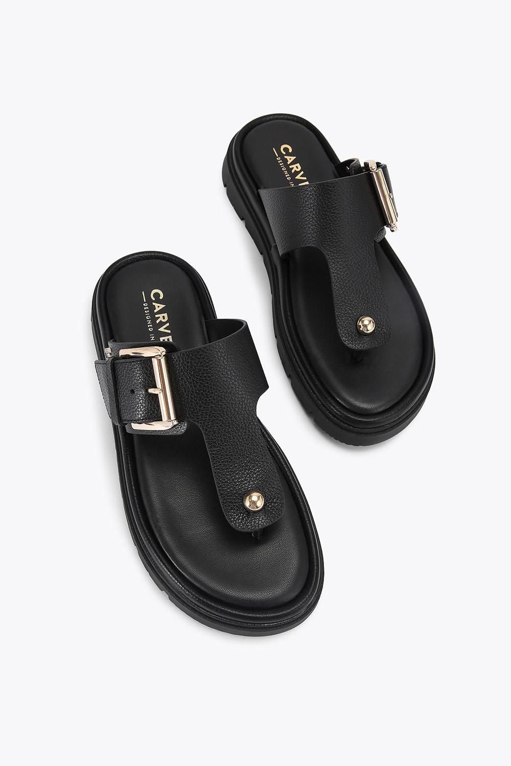 Carvela Pavilion T Bar Mule' Leather Flats