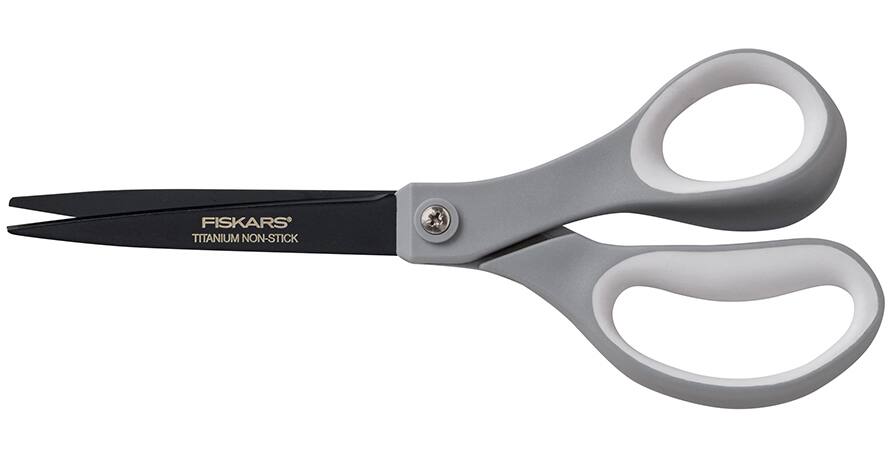 Fiskars Titanium Non-stick Performance Scissors, 8-in, Grey