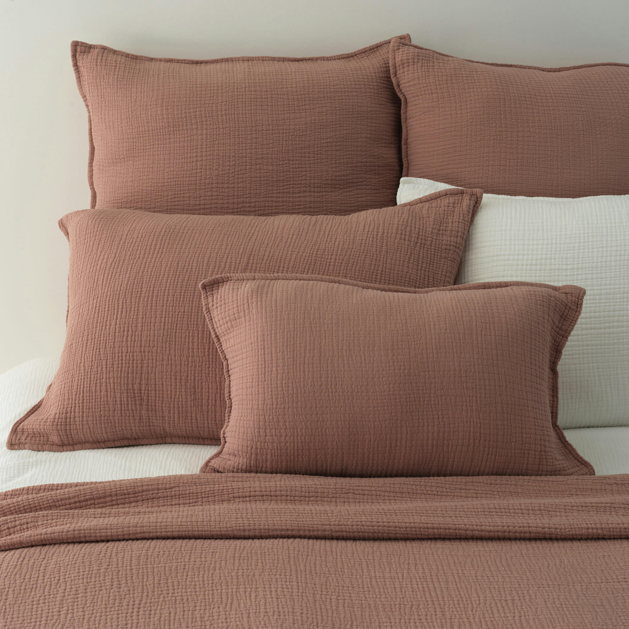 GAZE DE COTON - Dessus de lit gaze de coton cuivre 255X270 CM