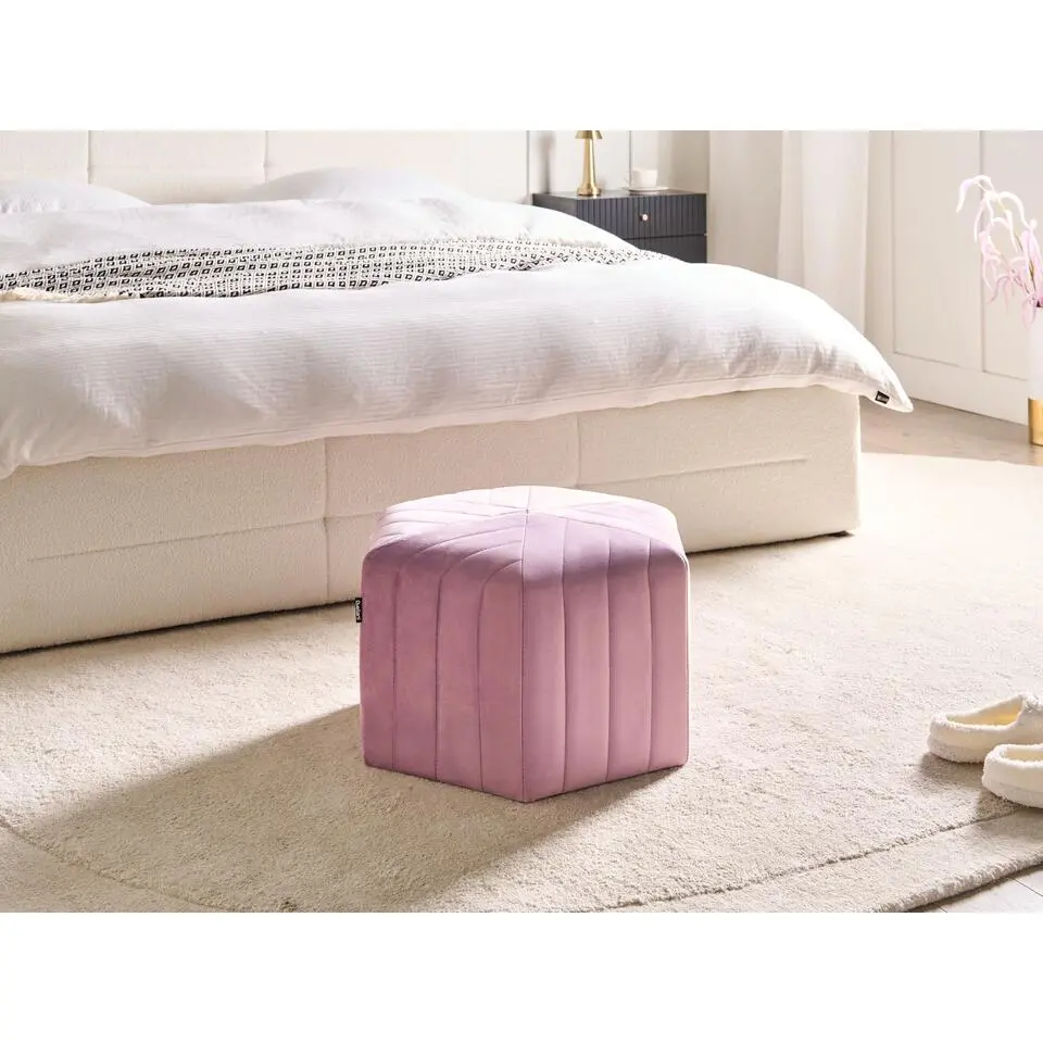 MURIETTA - Poef - Lichtviolet - Fluweel