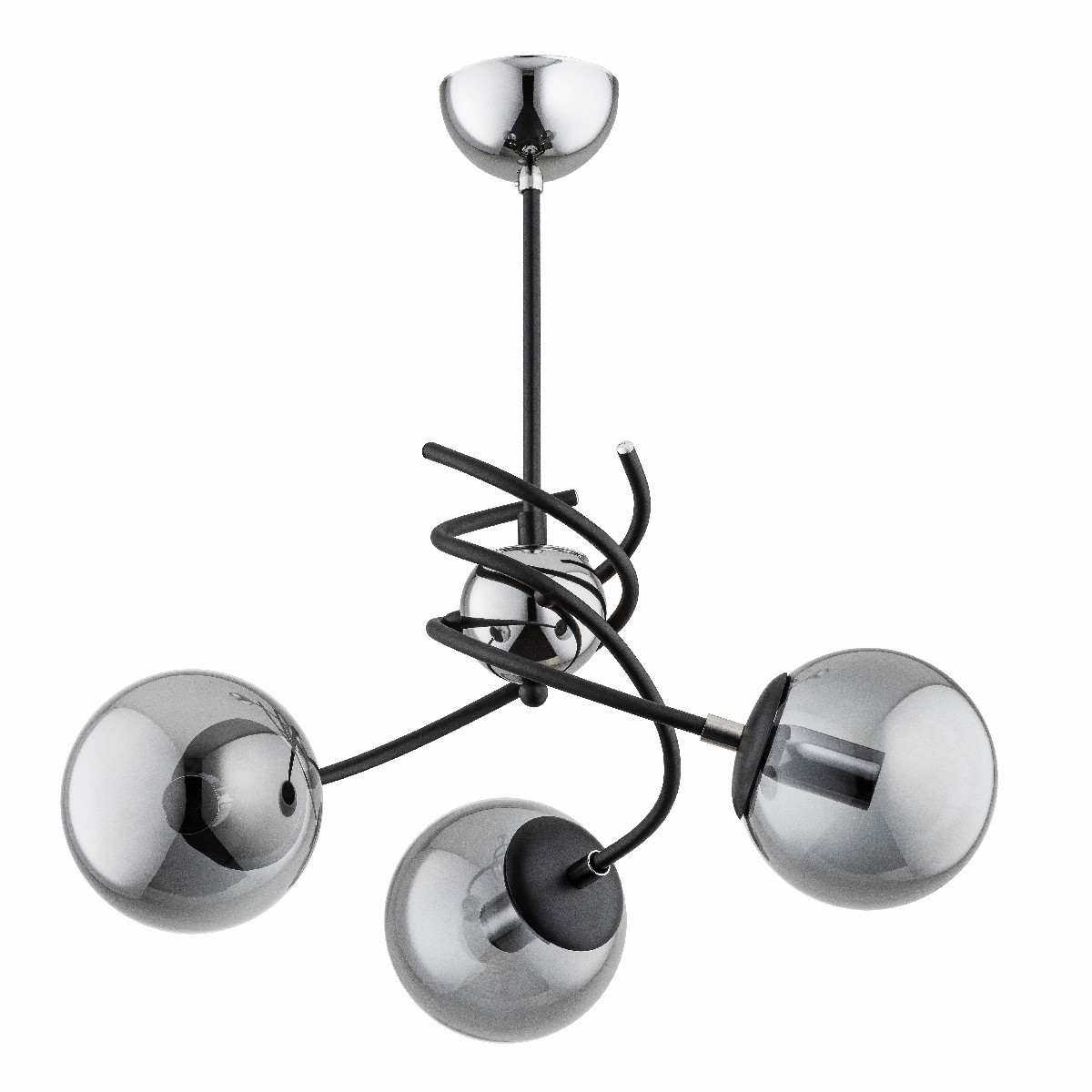 Lampa wisząca czarna-chromowana SALSA 3xE14x10W wym: 48x50x50 cm Alfa