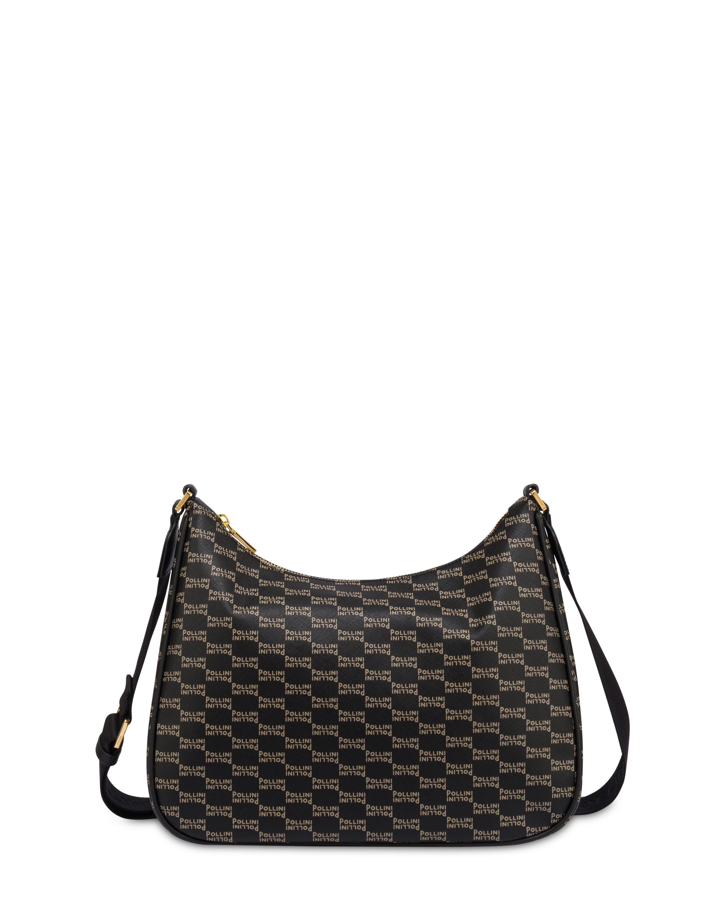 Borsa A Spalla Iconic In Saffiano Pu Stampato Nero/taupe