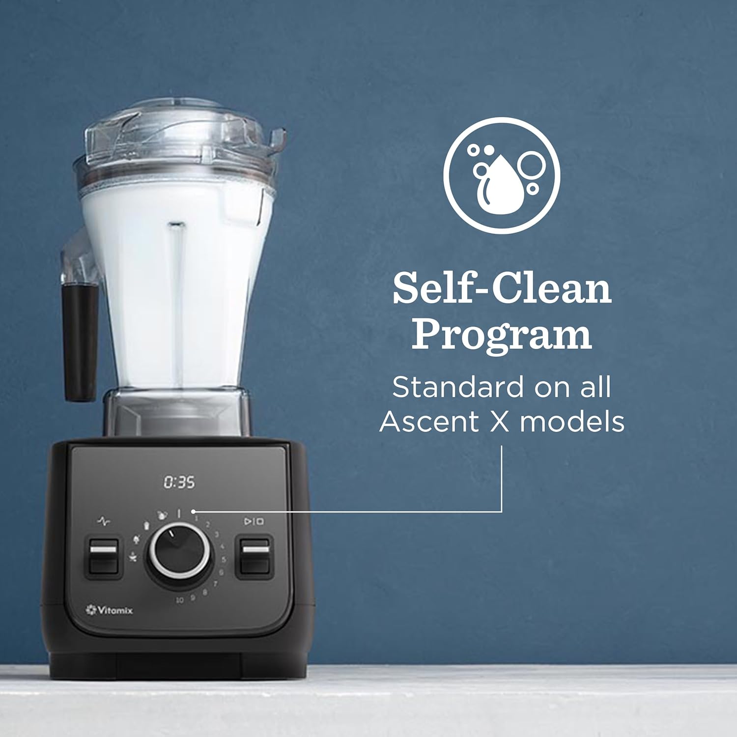 Vitamix Ascent X2 Blender with Three Blending Programs, Self-Cleaning Program, Professional-Grade Blender for Smoothies, Soups and More, Stainless-Steel Blades, 48 Oz Container, Midnight Blue