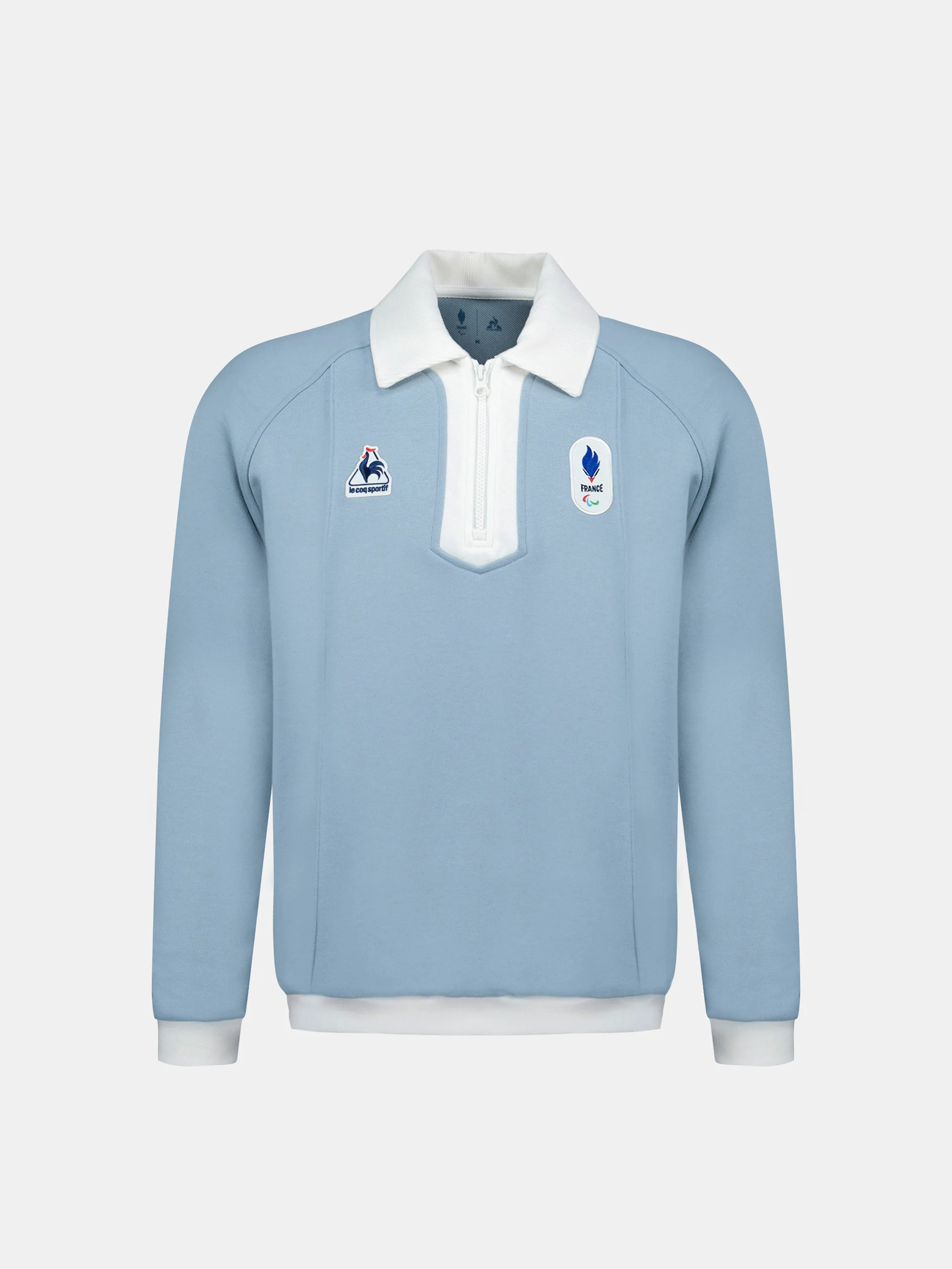 Sweat col zippé contrasté en molleton JP Milano-Cortina
