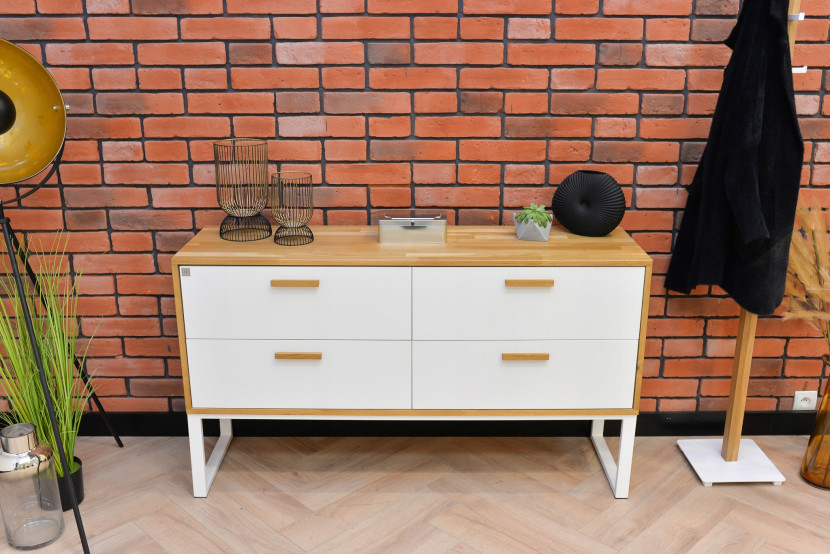Komoda Nowoczesna biała do biura w stylu loftowym 140 cm