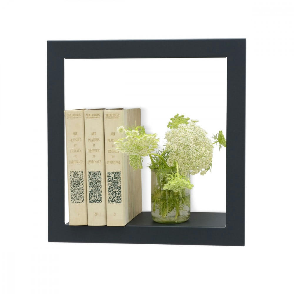 STICK - Etagère design carrée ardoise 36.8x36.8x13.5cm