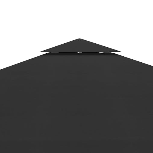NNEVL 2-Tier Gazebo Top Cover 310 g/m&sup2; 3x3 m Black