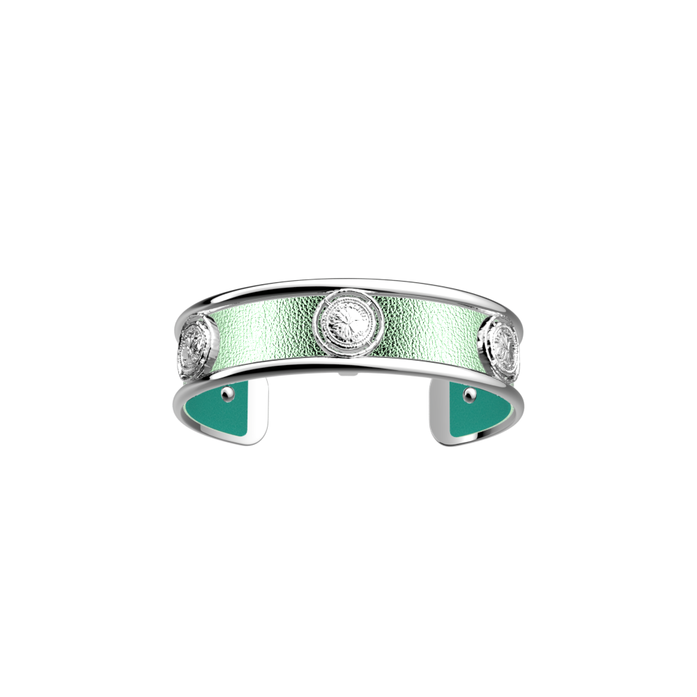 Manchette Pépite, cuir réversible Aquatic / Aquamarine Métallisé
