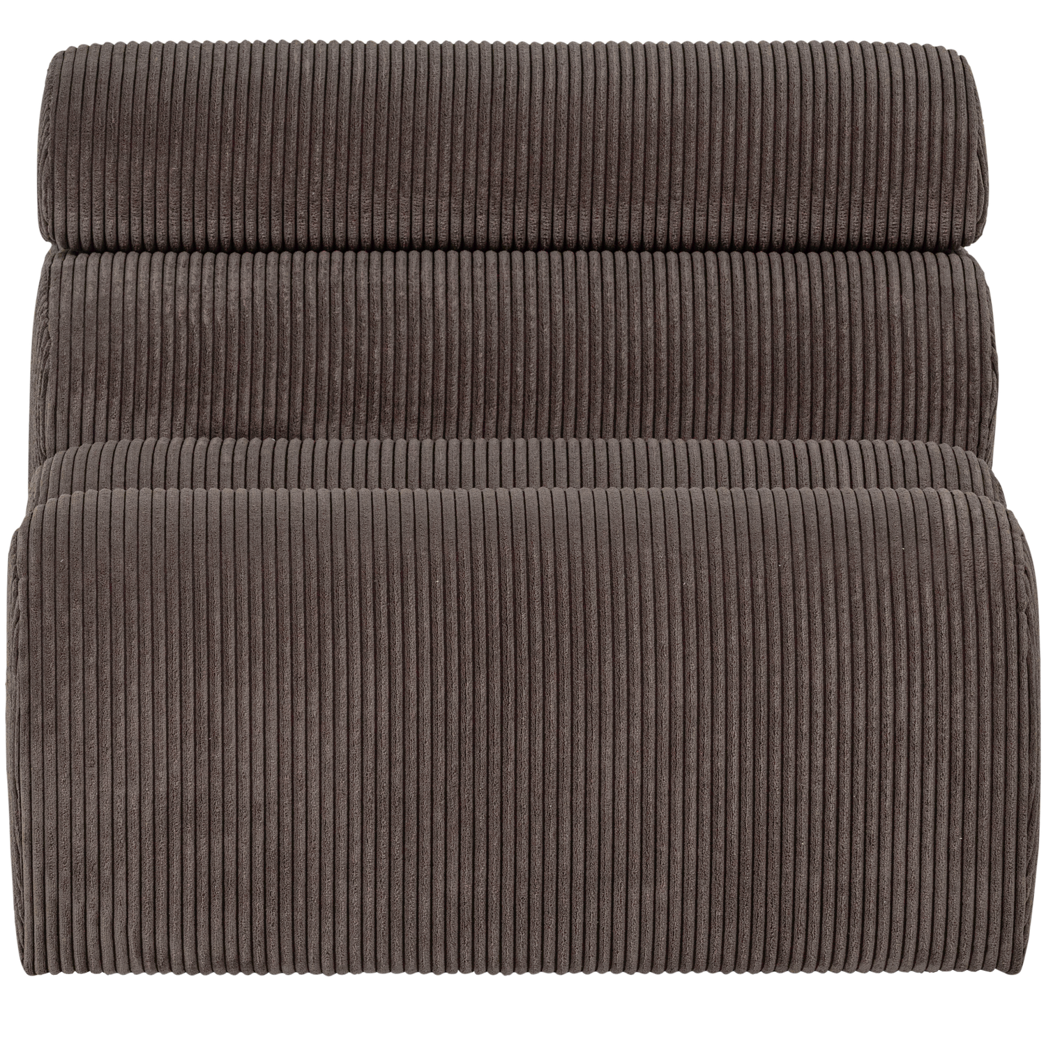 WOOOD 1-zits element bank Novi - Ribstof - Grijsbruin - 86x82x113