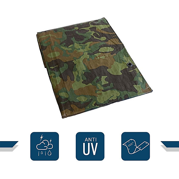 Bâche Brise Vue 3,6x5 m - TECPLAST - CM150BV - Camouflage - Haute Qualité - Brise vent occultant - Pare vue jardin