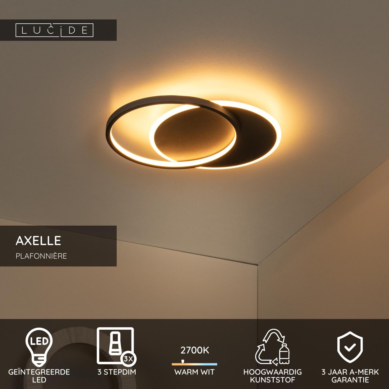 Axelle plafondlamp LED zwart