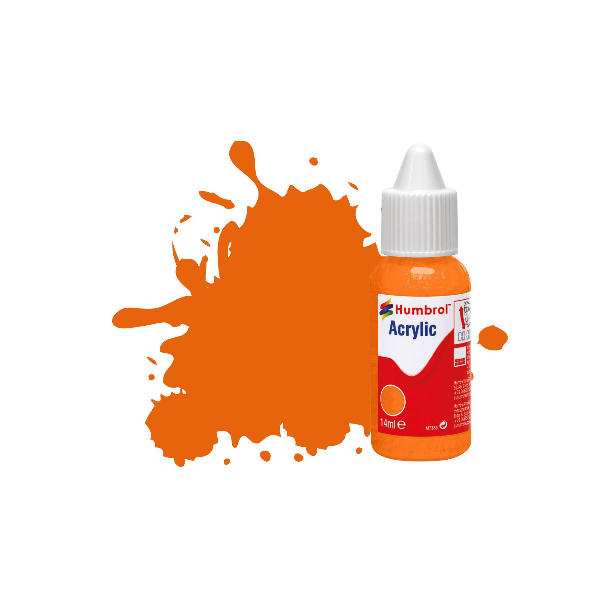 Humbrol 18 Orange Gloss Acrylic Paint Dropper 14ml
