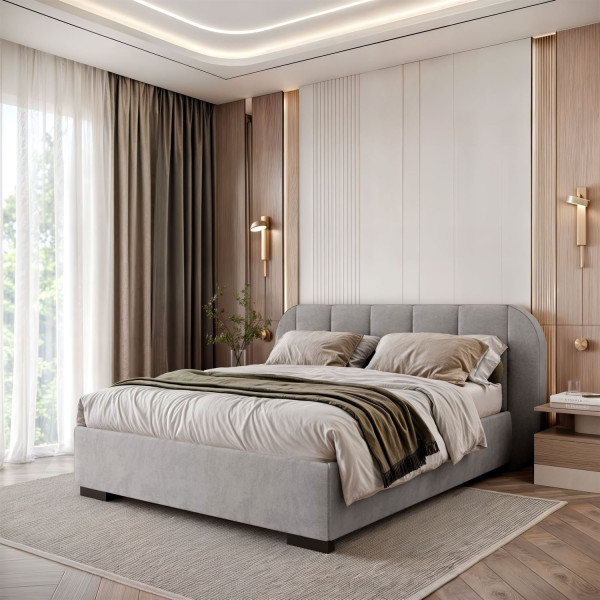 Łóżko tapicerowane AMARA z pojemnikiem i stelażem 140x200, Royal Velvet 251