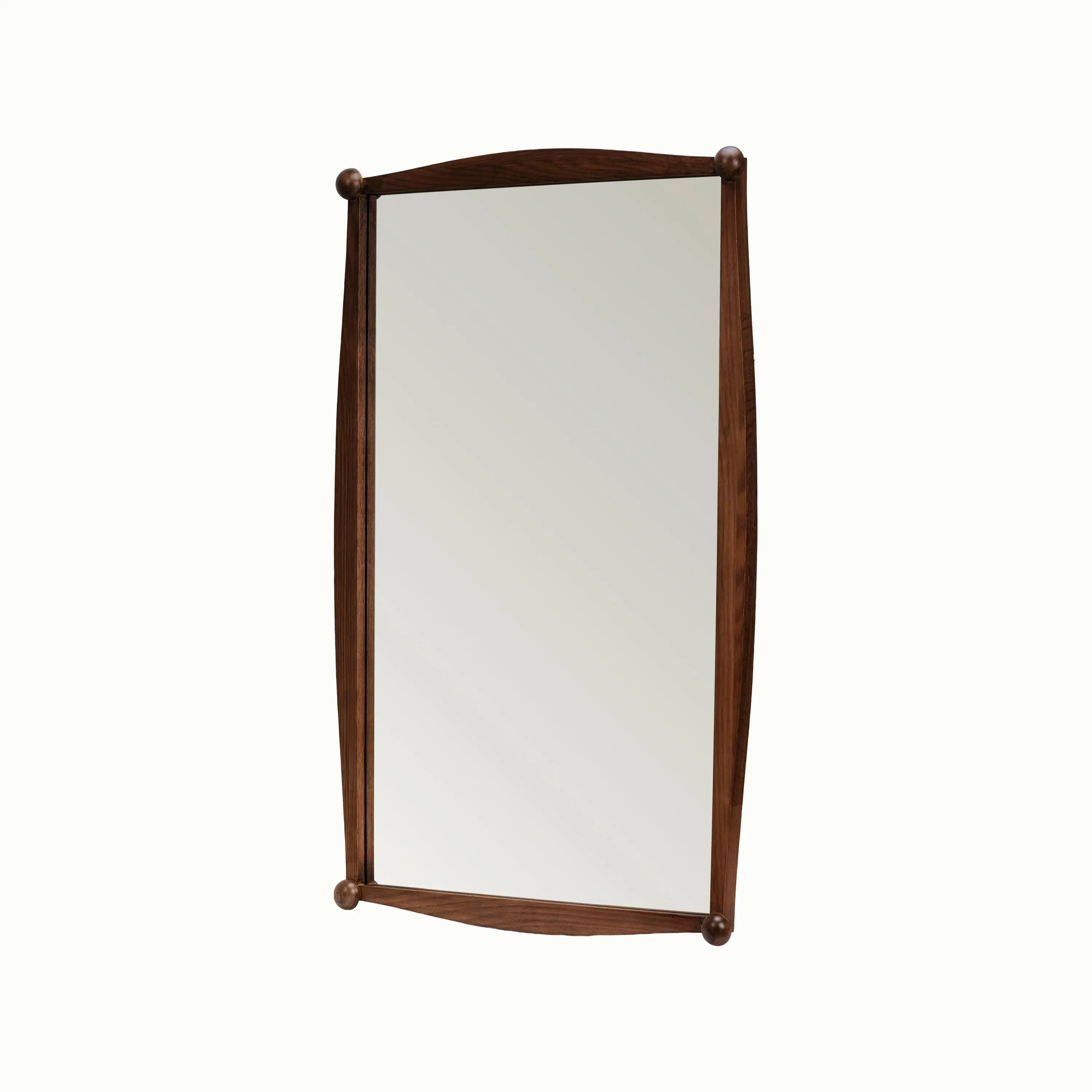 Alice Rectangle Wall Mirror: Handcrafted Solid Oak, Walnut Finish (24x36)