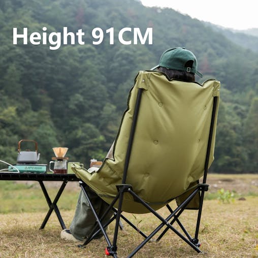 NNEOBA High-Back Adjustable Camping Moon Folding Leisure Chair Green