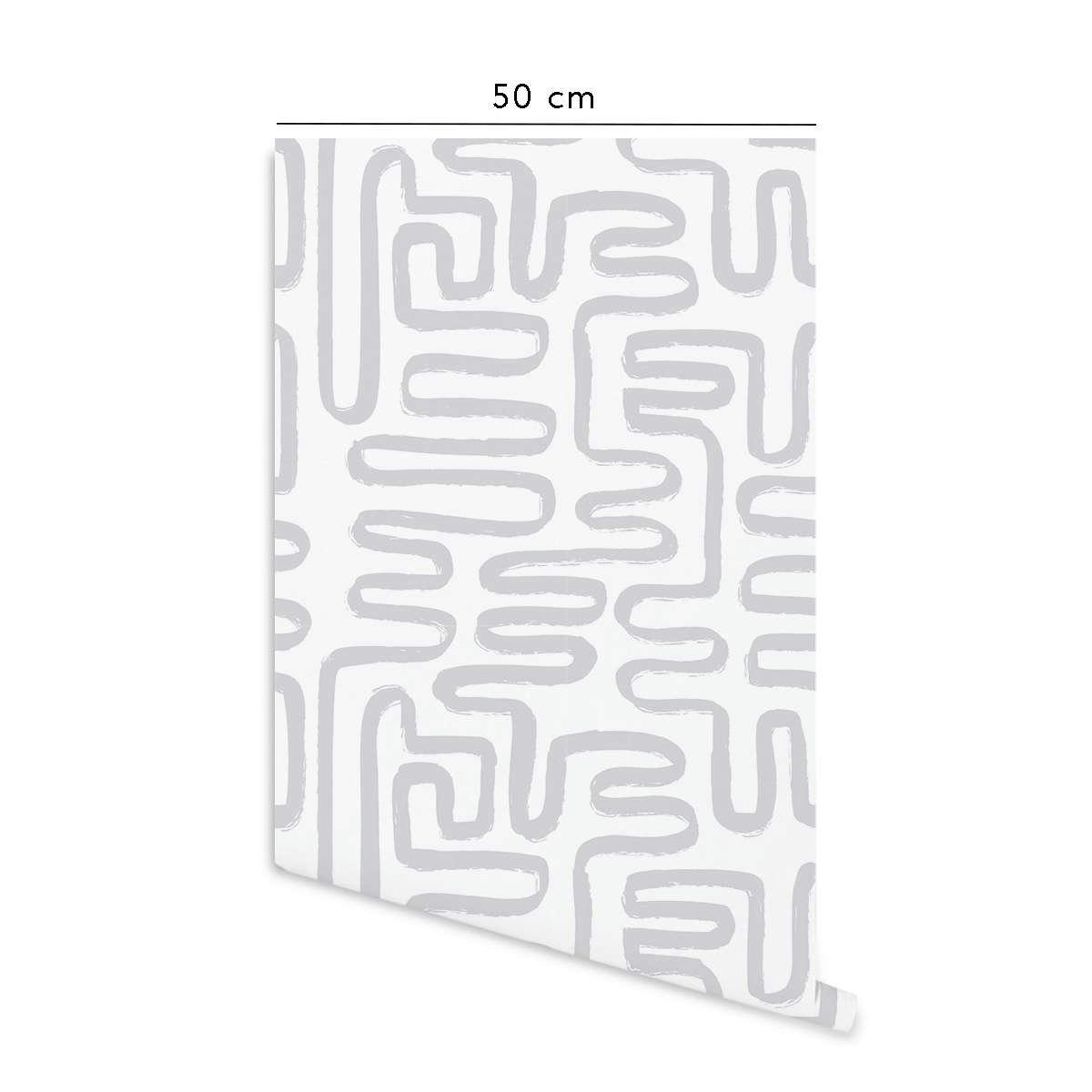 ZENGARDEN - Papier peint vinyle adhésif jardin zen gris cendré 50x300 cm