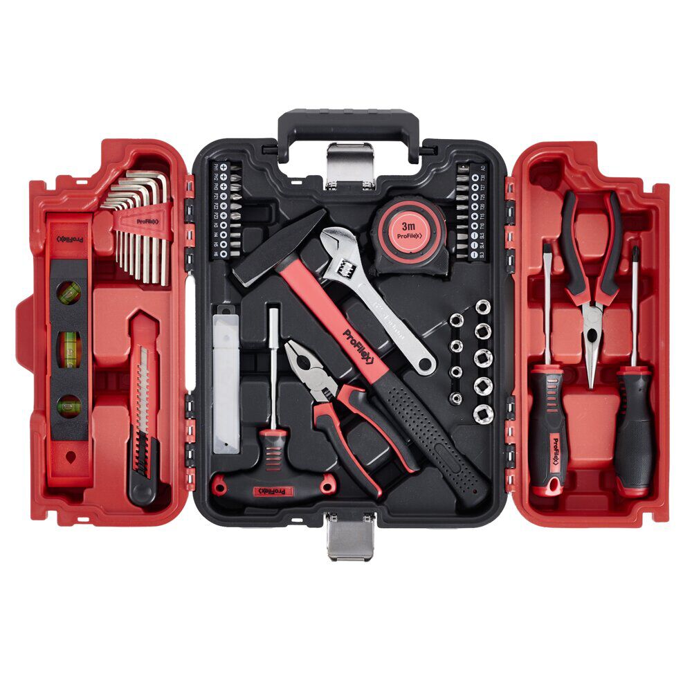 Mallette à outils 57 pièces Profilex rouge et noire