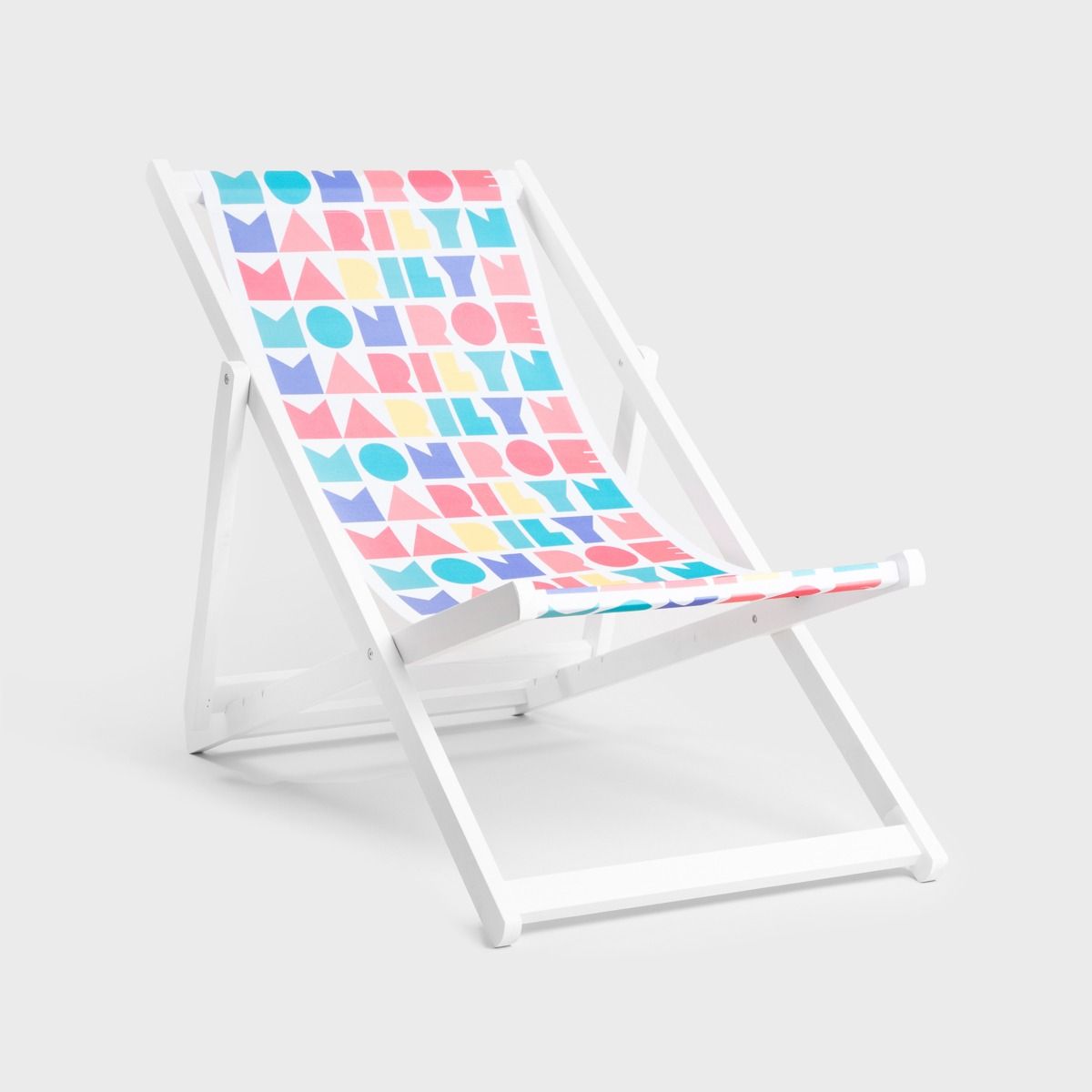 Leżak MONROE SUMMER drewniany biały 59x87/102x87/71 cm