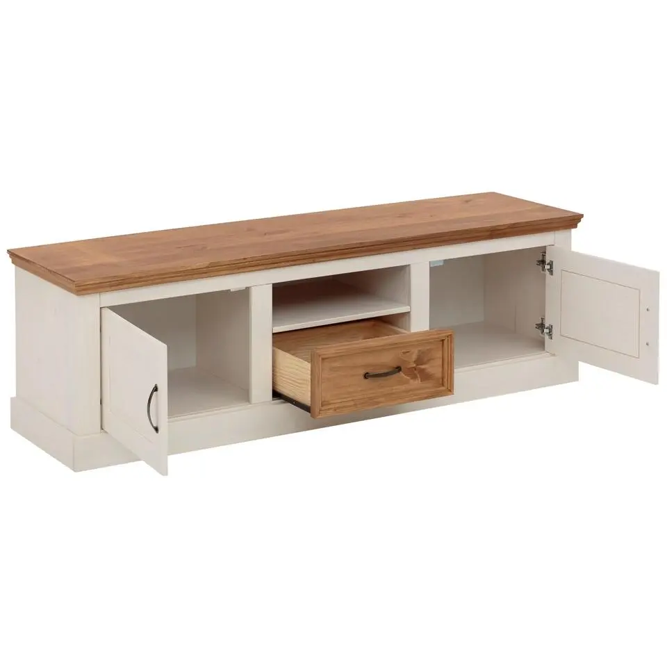 Selma - TV-Meubel met 2 deuren in van grenen in wit