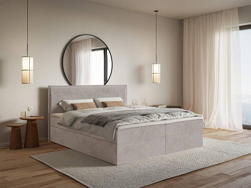 Boxspring Esmay velvet met opbergruimte en topper 180 x 200 cm