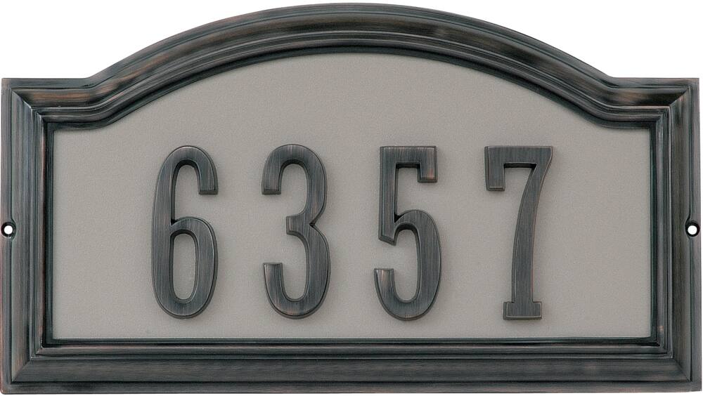 Hillman Screw-On Rectangular Address Plaque, Aged Bronze, 9 x 16-in