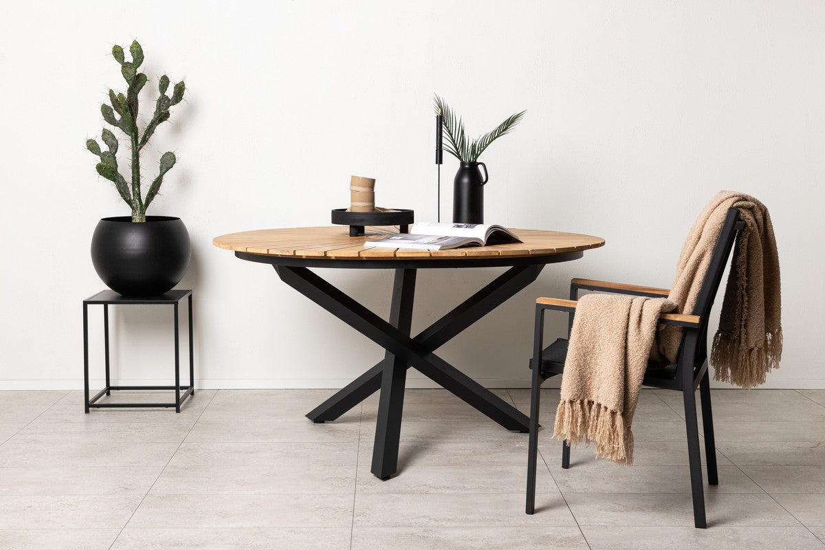 Rebellenclub Tonga Tuintafel - ø140 cm - Zwart